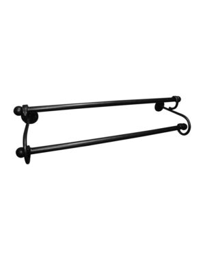 POSEIDON DOUBLE TOWEL RAIL 600MM - BLACK