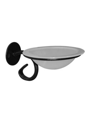 POSEIDON SOAP DISH WALL MOUNT & GLASS - BLACK