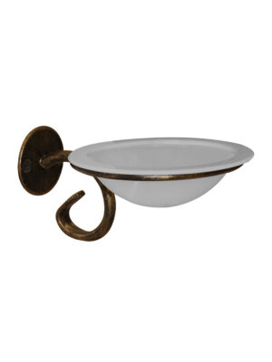 POSEIDON SOAP DISH WALL MOUNT & GLASS - GOLD