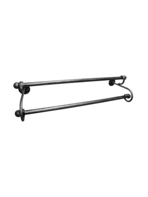 POSEIDON DOUBLE TOWEL RAIL 600MM - PEWTER