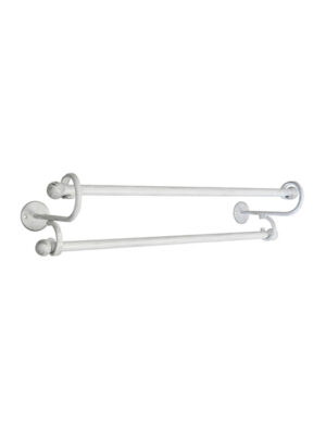 POSEIDON DOUBLE TOWEL RAIL 1000MM - WHITE PEWTER