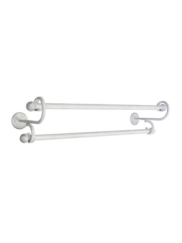 POSEIDON DOUBLE TOWEL RAIL 1000MM - WHITE PEWTER