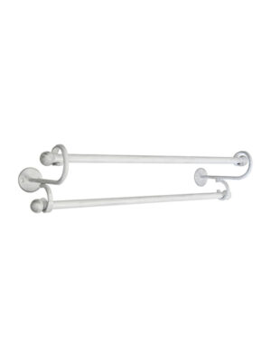 POSEIDON DOUBLE TOWEL RAIL 600MM - WHITE PEWTER
