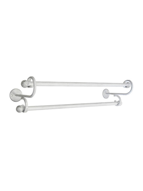 POSEIDON DOUBLE TOWEL RAIL 600MM - WHITE PEWTER