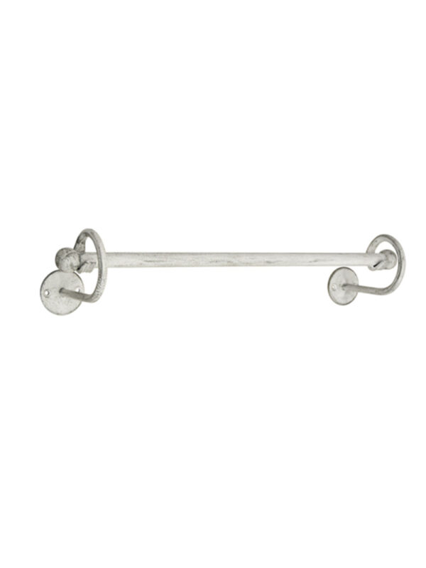 POSEIDON SINGLE  TOWEL RAIL 500MM - WHITE PEWTER