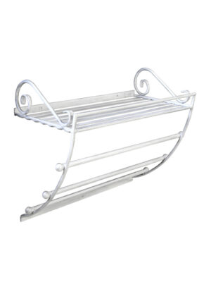 POSEIDON TOWEL RACK WALL MOUNT - WHITE PEWTER