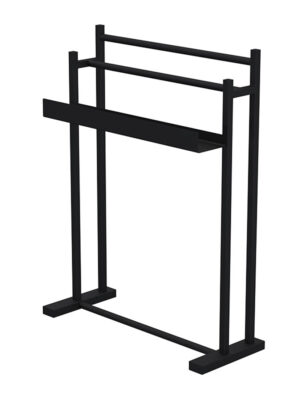 DANIKA FREE STANDING RAIL WITH SHELF - BLACK