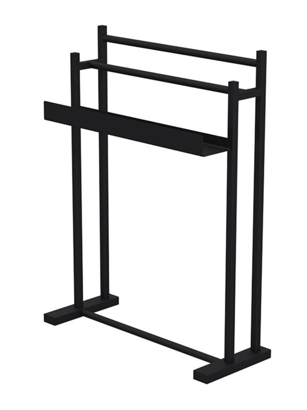 DANIKA FREE STANDING RAIL WITH SHELF - BLACK
