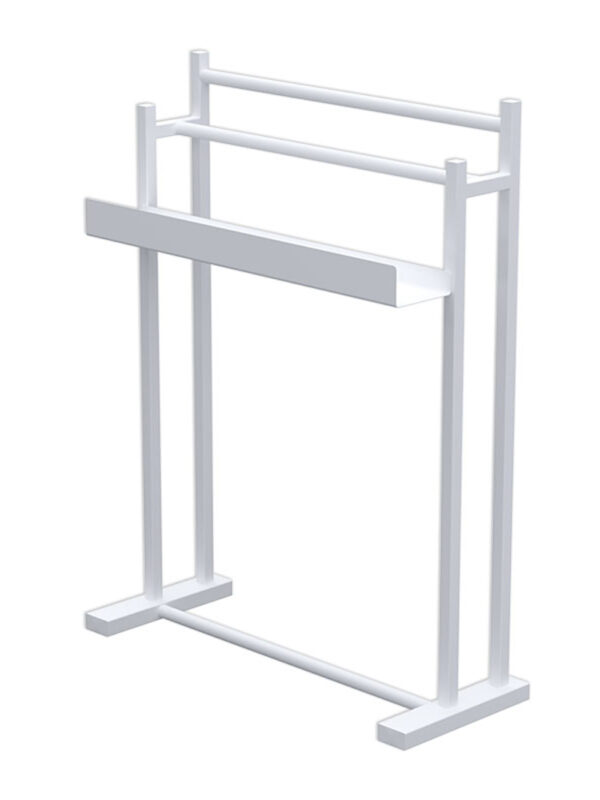 DANIKA FREE STANDING RAIL WITH SHELF - WHITE